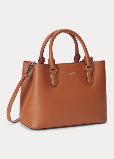 Satchel Ralph Lauren Mujer Marrom - Mini Leather Marcy - KJPND6980